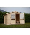 Esterni da Vivere Casetta Siviglia di legno in Abete grezzo non trattatto, 250x250cm, casetta da giardino