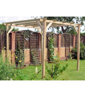 Esterni da Vivere Pergola Eco, 300 x 300 x 240 cm, palo e telaio per strutture da giardino