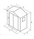 Esterni da Vivere Resina, 197x111x20cm, 50kg, casetta da giardino Rosetta