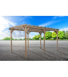 Esterni da Vivere Carport senza copertura, Pino, 300 x 500 cm, garage e posto auto al coperto