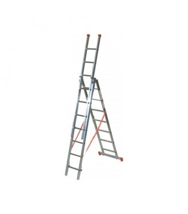 FACAL 3X 7 GENIA Scala trasformabile a tre rampe Genia Chiusa 249 cm - Aperta 510 cm - a cavalletto 225 cm portata 150 Kg EN1...