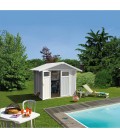 Grosfillex Capanno da giardino in PVC Utility 4,9 m Grigio verde