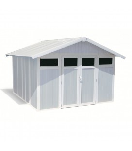 Grosfillex Capanno da giardino in PVC Utility 11 m² Grigio blu