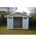 Grosfillex Capanno da giardino in PVC Utility 11 m² Grigio blu