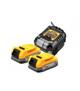 DEWALT DCB1102E2-QW KIT 2 BATTERIE XR 18V POWERSTACK COMPACT + CARICABATTERIA