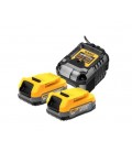 DEWALT DCB1102E2-QW KIT 2 BATTERIE XR 18V POWERSTACK COMPACT + CARICABATTERIA