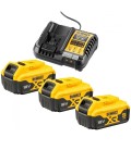 DEWALT DCB1104P3-QW KIT 3 BATTERIE XR 18V 5AH + CARICABATTERIA