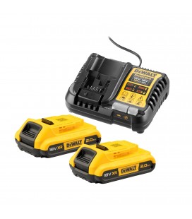 DEWALT DCB1104D2-QW KIT 2 BATTERIE XR 18V 2AH + CARICABATTERIA
