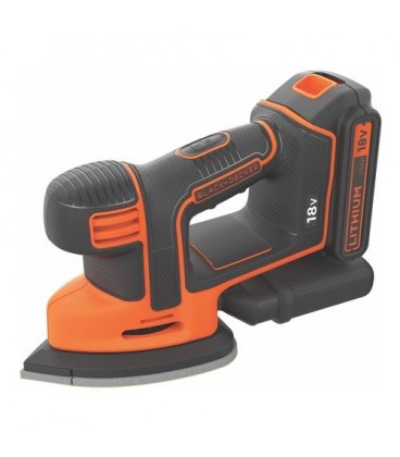 Black&Decker BDCDS18 Levigatrice Mouse per dettagli alimentazione batteria Litio 18V 1,5 Ah con accessori