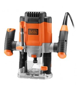 Black&Decker KW1200EKA Elettrofresatrice 1200W con regolazione elettronica della velocità + 6 frese in dotazione