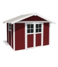 casetta da esterno in PVC GROSFILLEX da giardino/Attrezzi 7,5 MQ Rossa