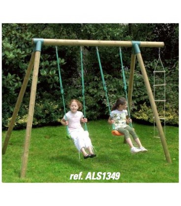 New Plast ALS1349 Set FIORDALISO: 2 altalene + scala in corda. Altezza 235 cm. Larghazza max 300 cm.